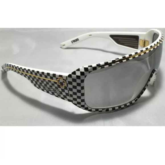 SOLD!  Vintage Spy Optic Tron Checkered Sunglasses - Picture 2 of 7